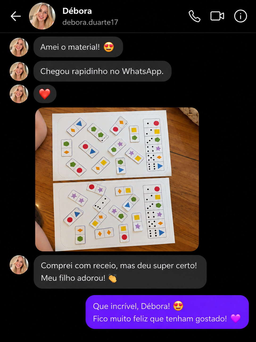 Depoimento da Débora sobre o kit e entrega rápida