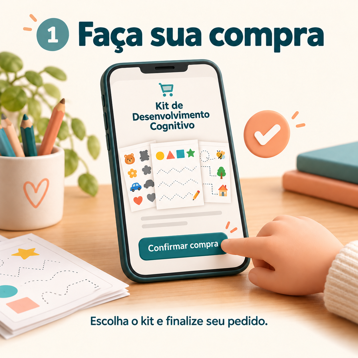Passo 1: Faça sua compra - Escolha o kit e finalize seu pedido