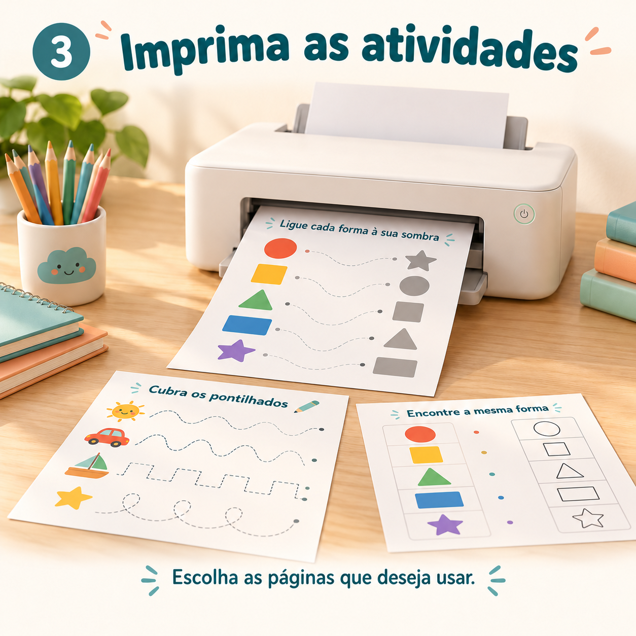 Passo 3: Imprima as atividades - Escolha as páginas que deseja usar